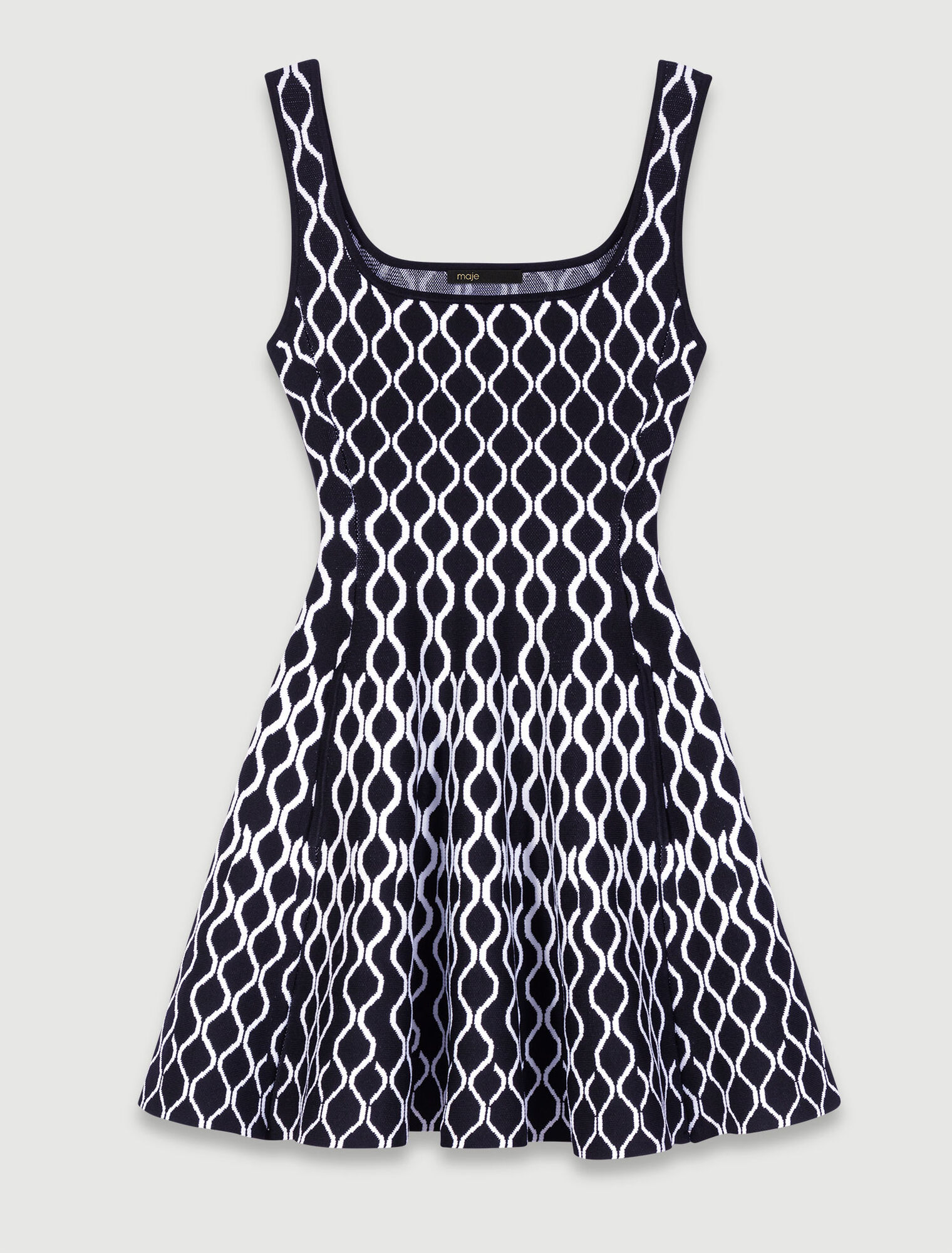 Robe courte en maille à motif