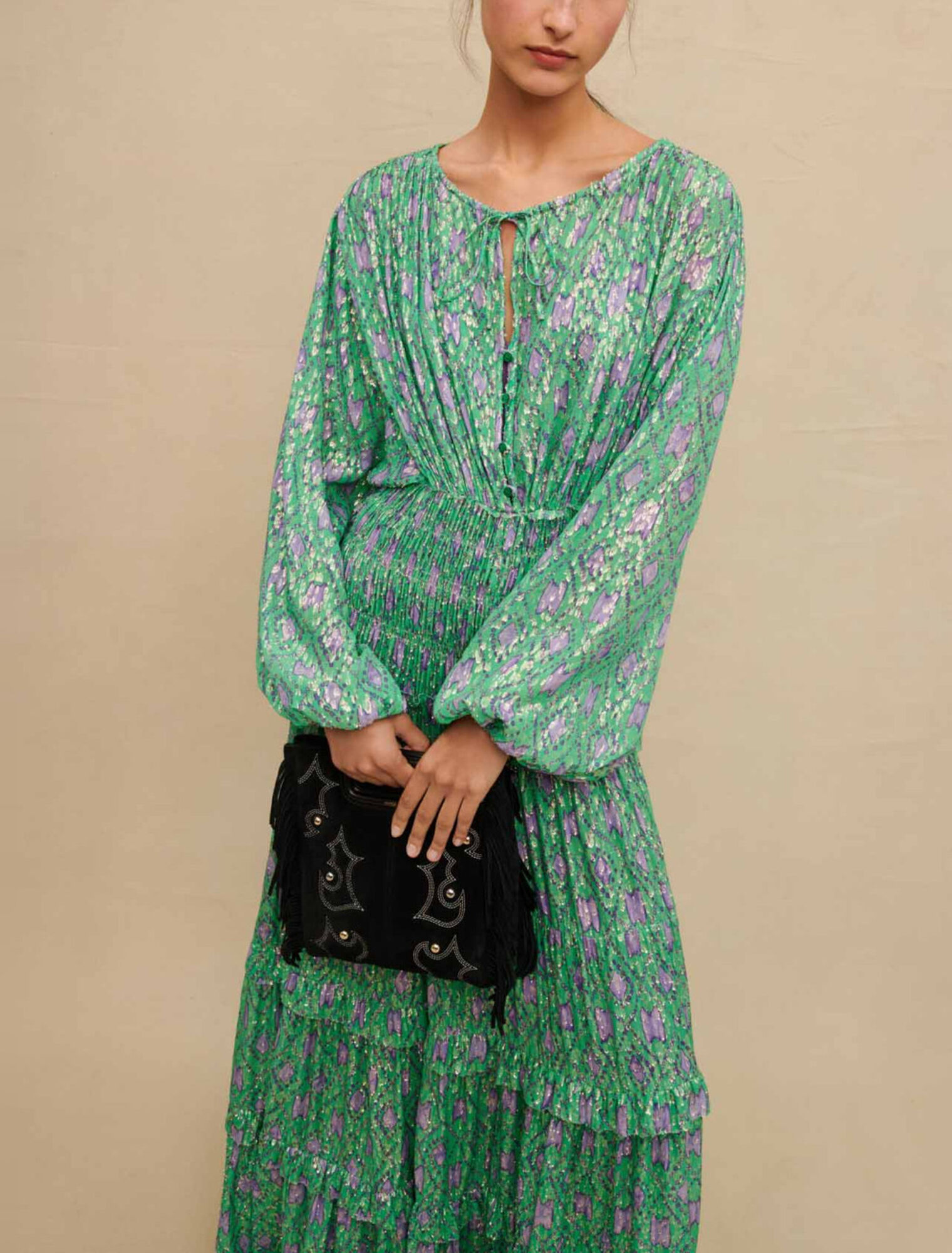 Robe longue métallisée