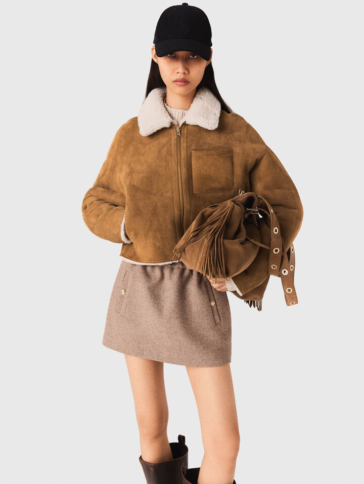 Manteau en peau lainée réversible