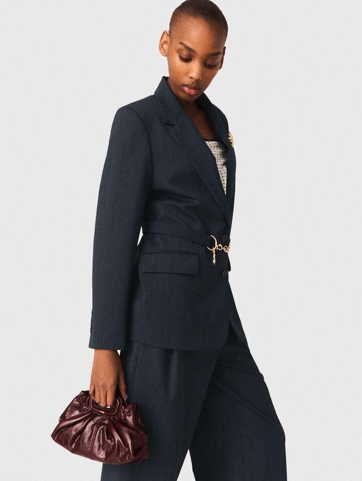 Mini clutch en cuir craquel&eacute;