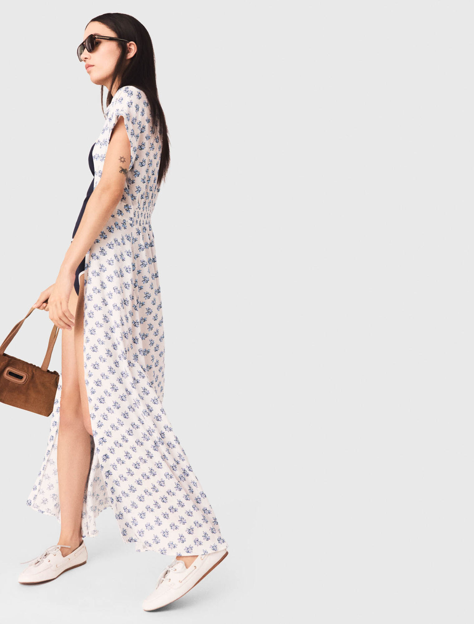 Robe longue imprim&eacute;e jacquard