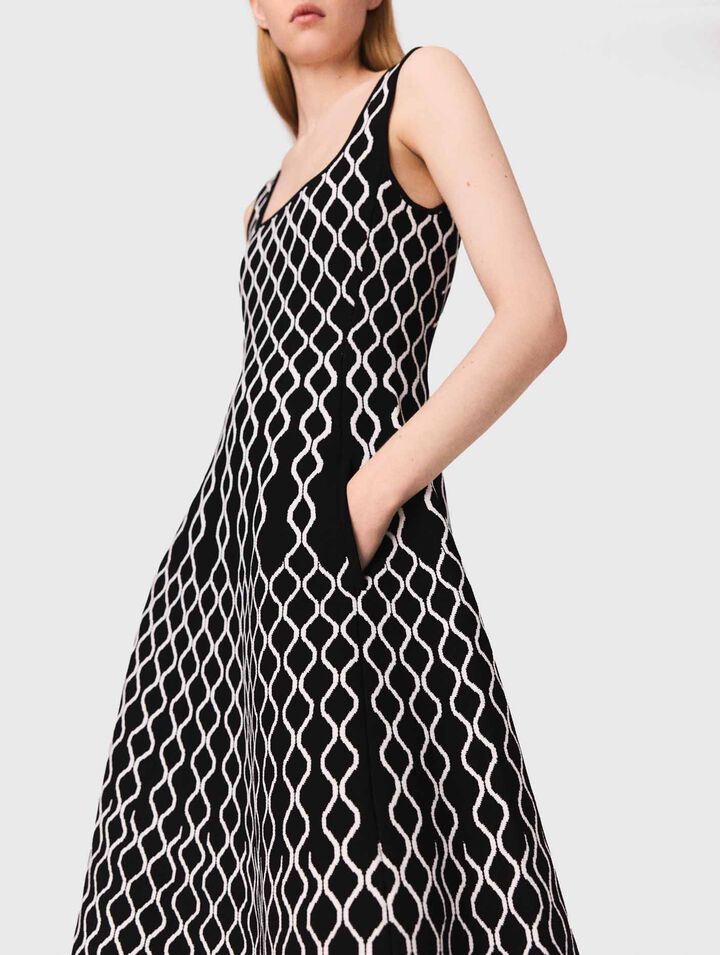 Robe midi en maille jacquard