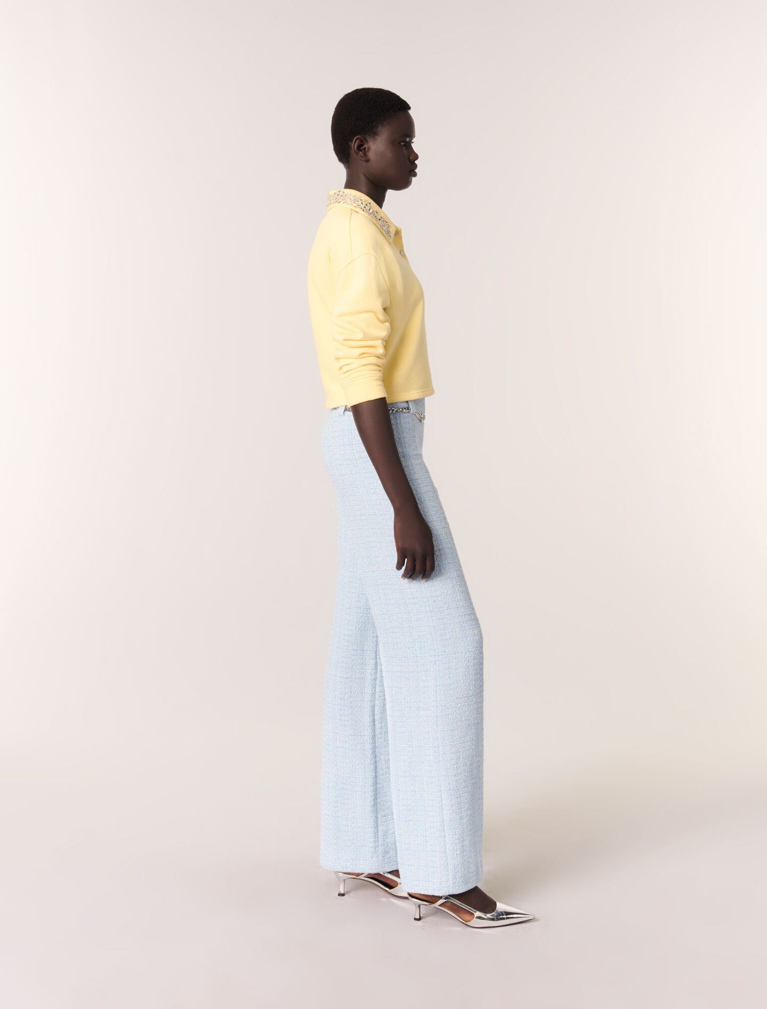 Pantalon en tweed avec ceinture