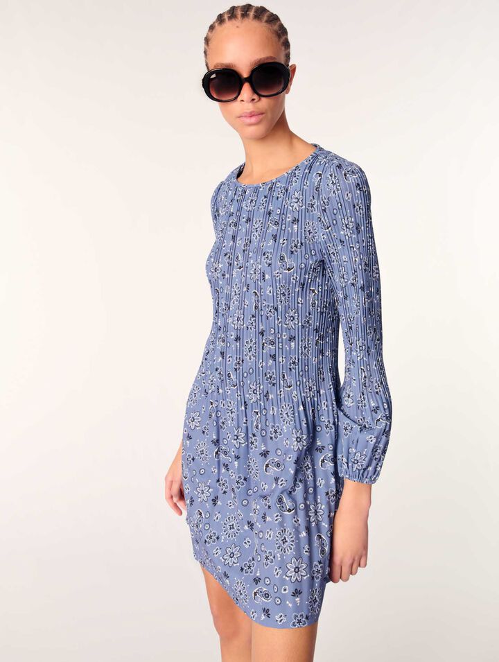 Robe plissée imprimée