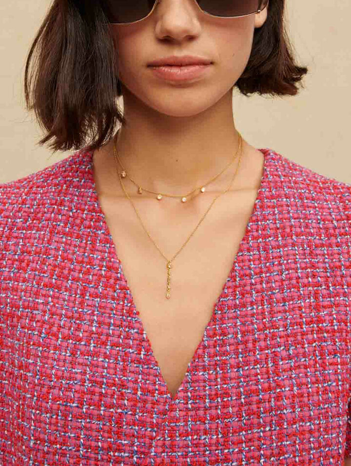 Robe courte en tweed dos ouvert