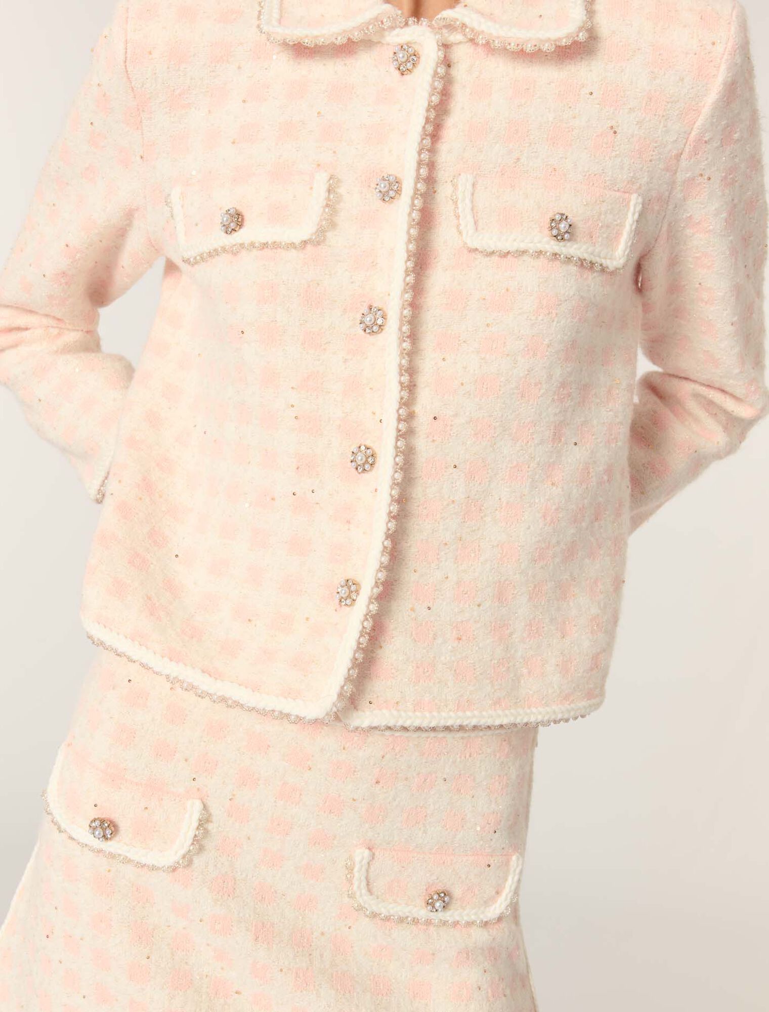 Veste en maille effet tweed