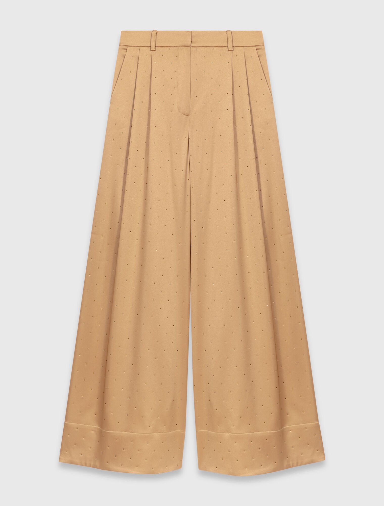 Pantalon en satin strass&eacute;