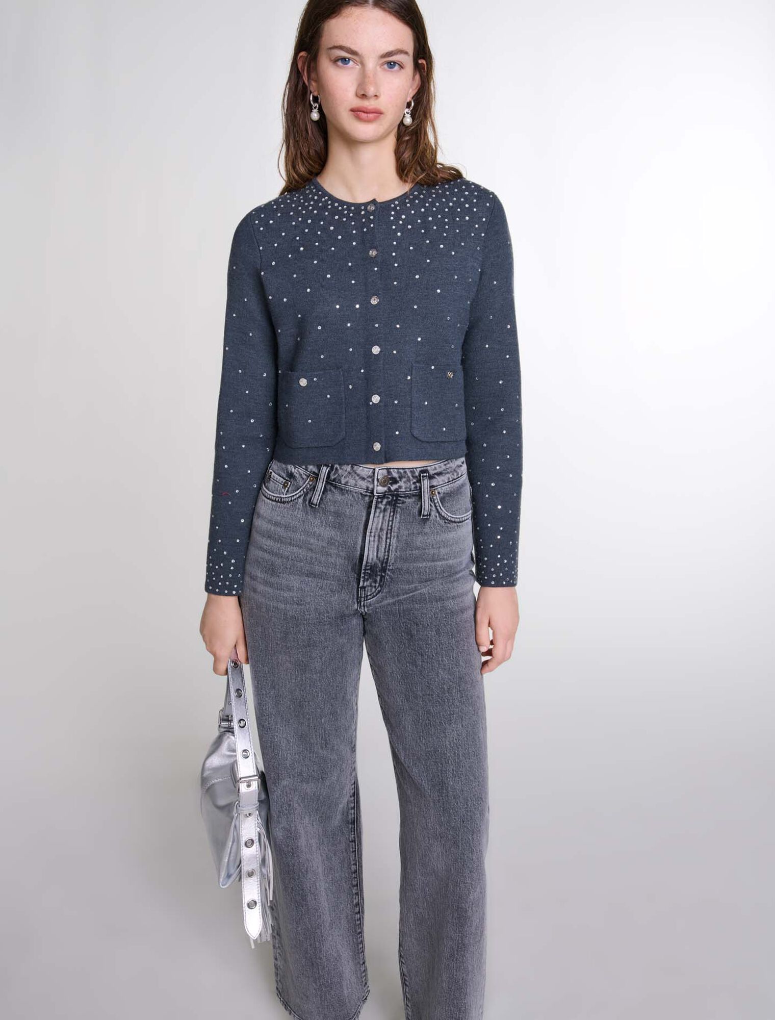 Pull en maille à strass