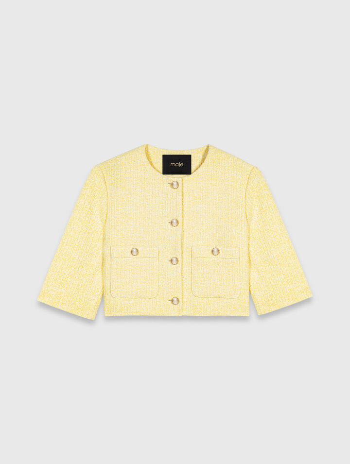 Veste manches courtes en tweed