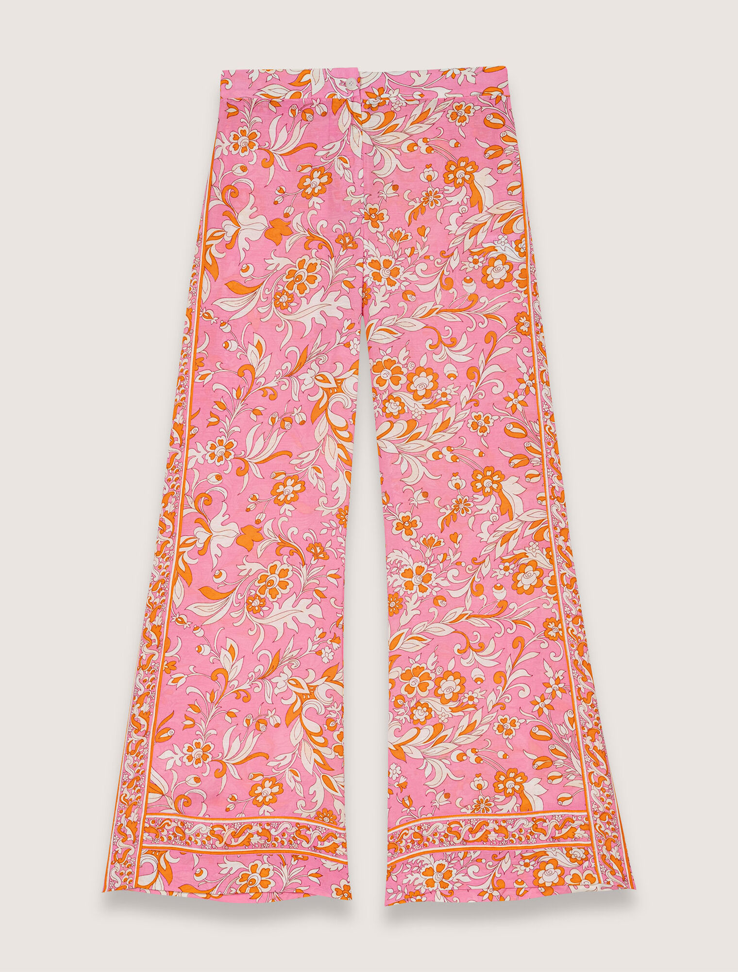 Pantalon en lin imprimé