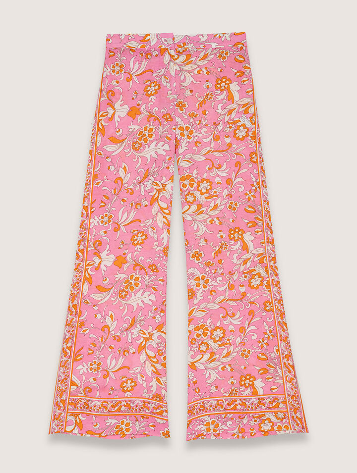 Pantalon en lin imprimé