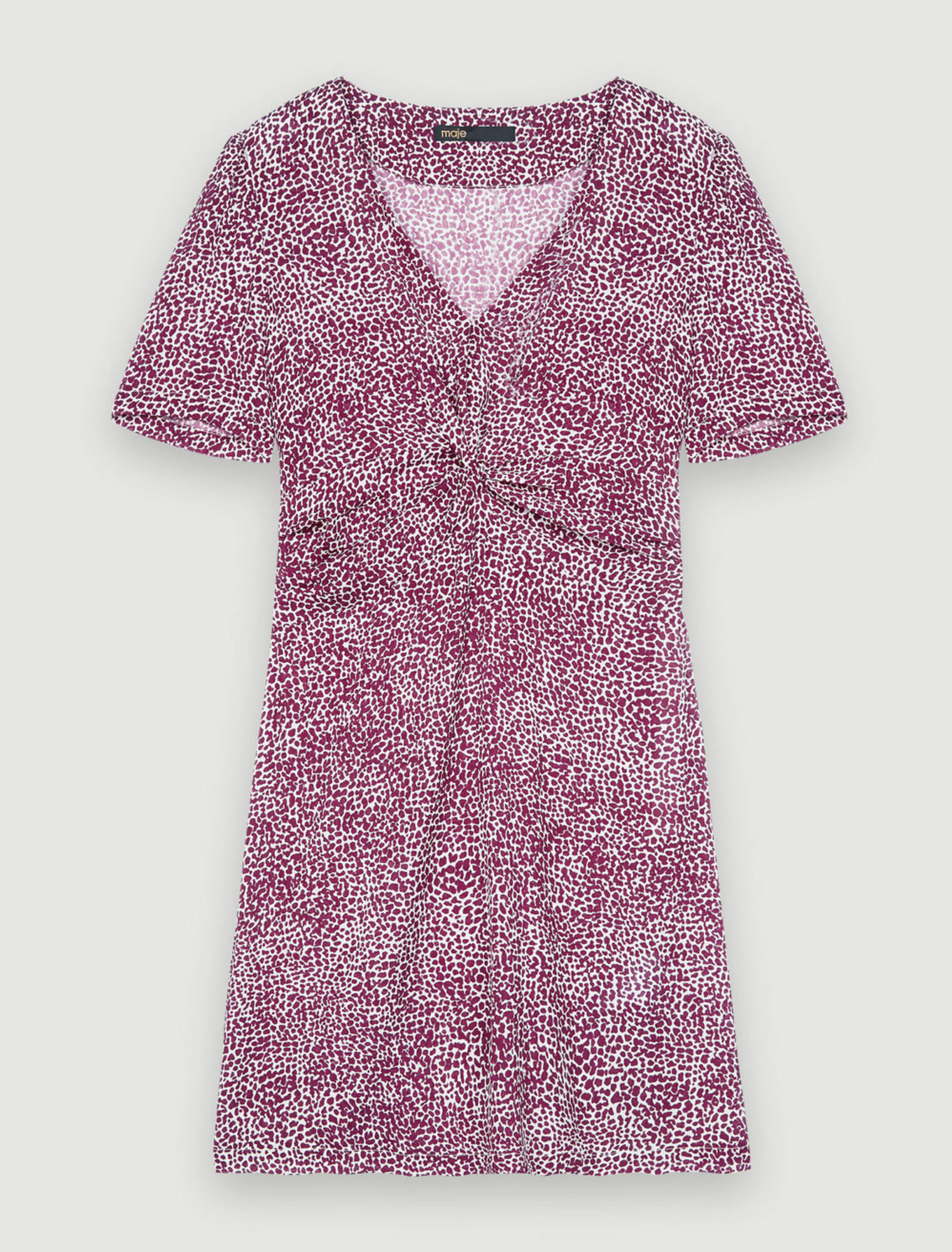Robe imprimée léopard twistée devant
