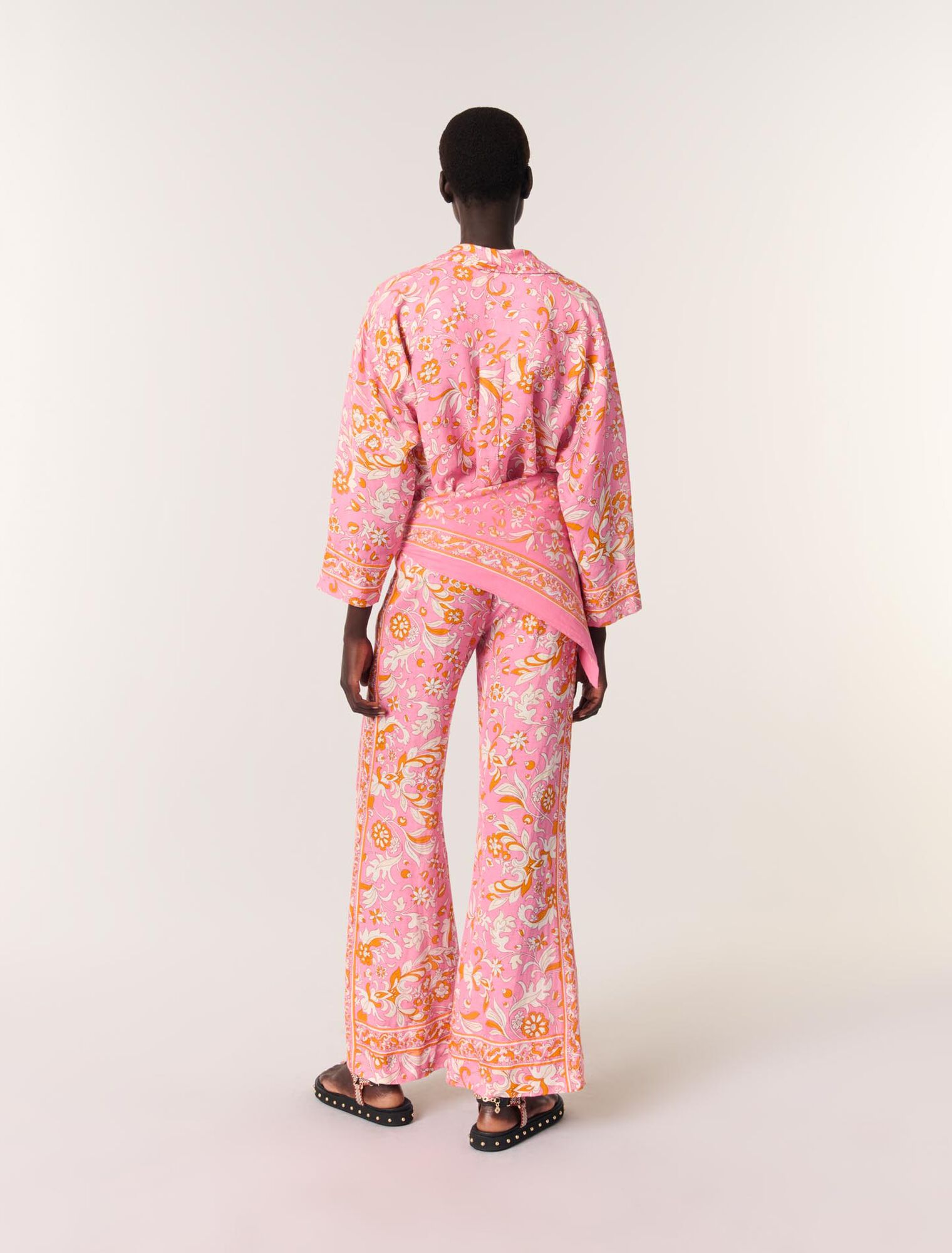 Chemise fluide en lin imprimée
