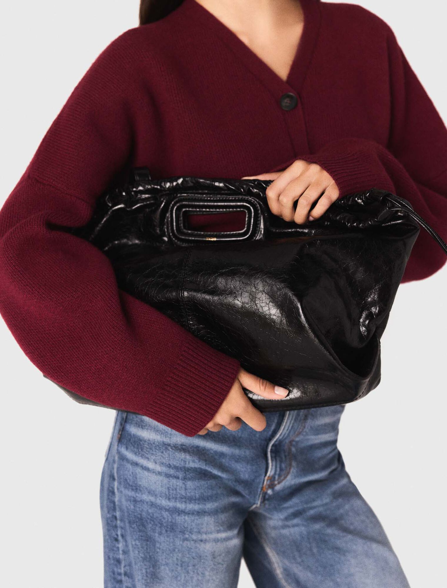 Cardigan cropped en laine mélangée
