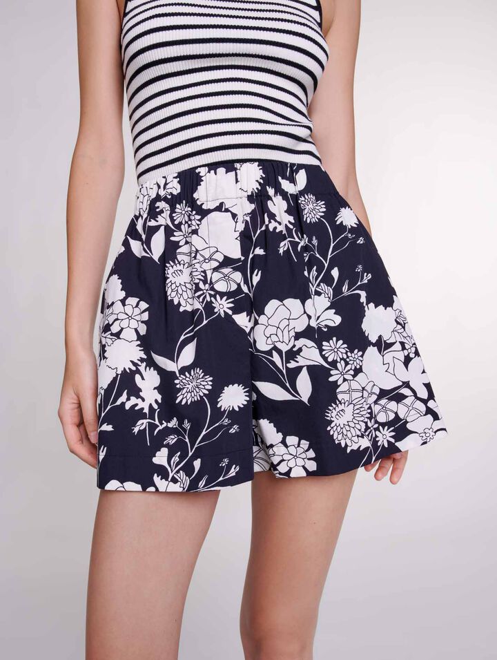 Short imprim&eacute; en coton