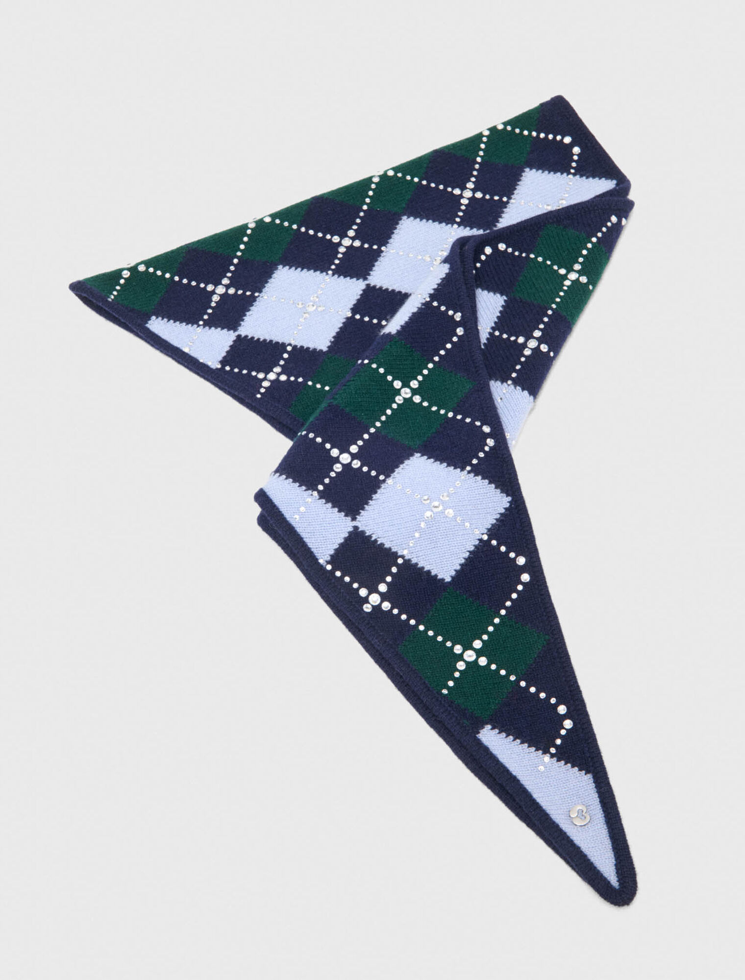 Foulard triangle argyle en laine
