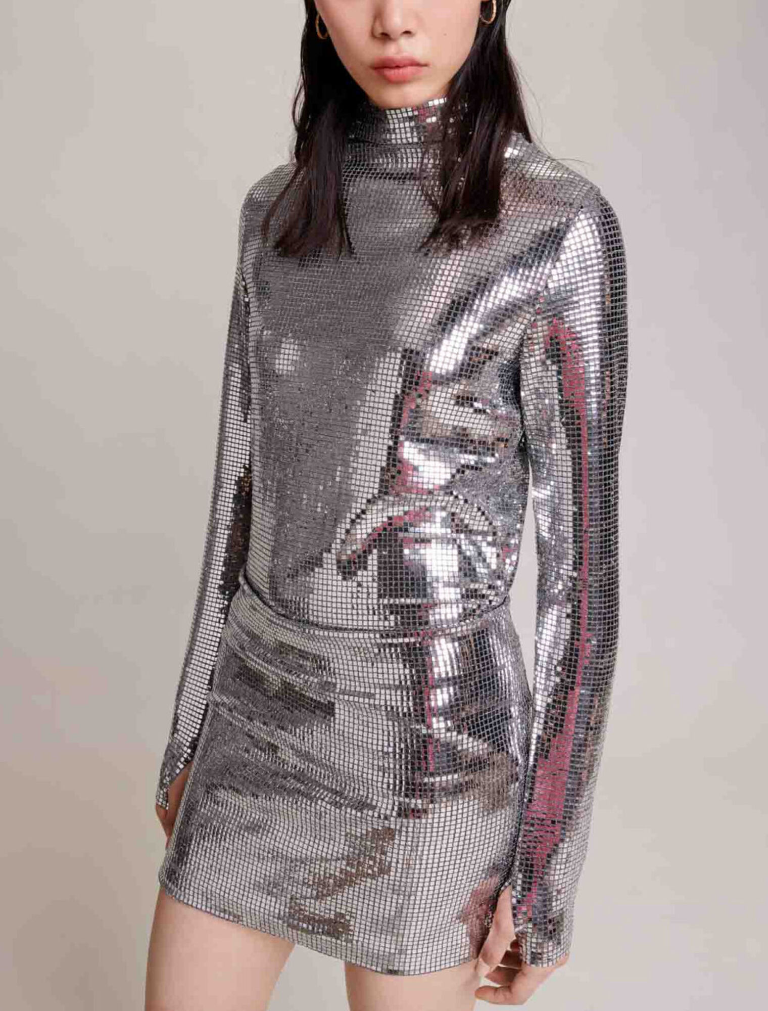 Jupe courte à strass