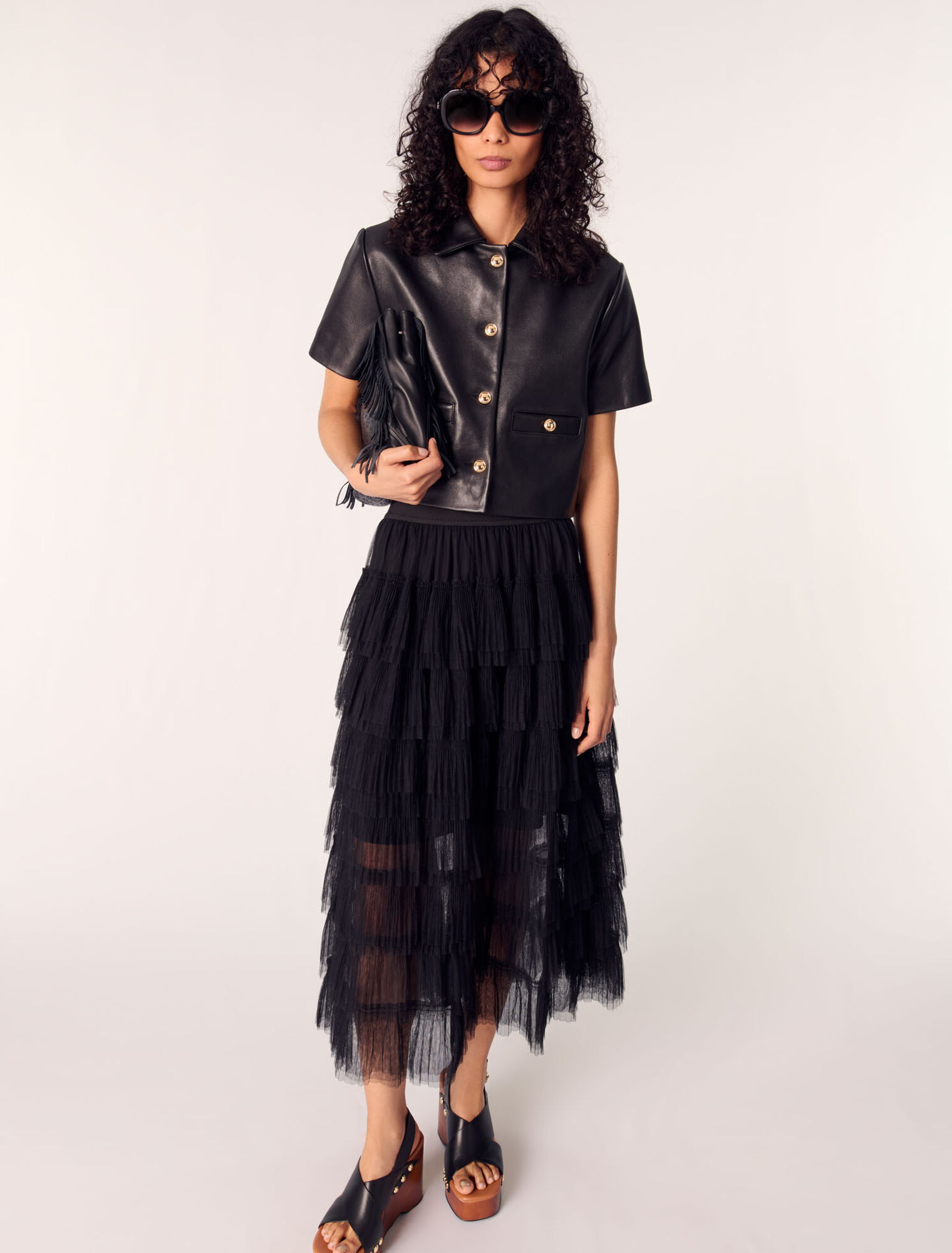Veste courte en cuir