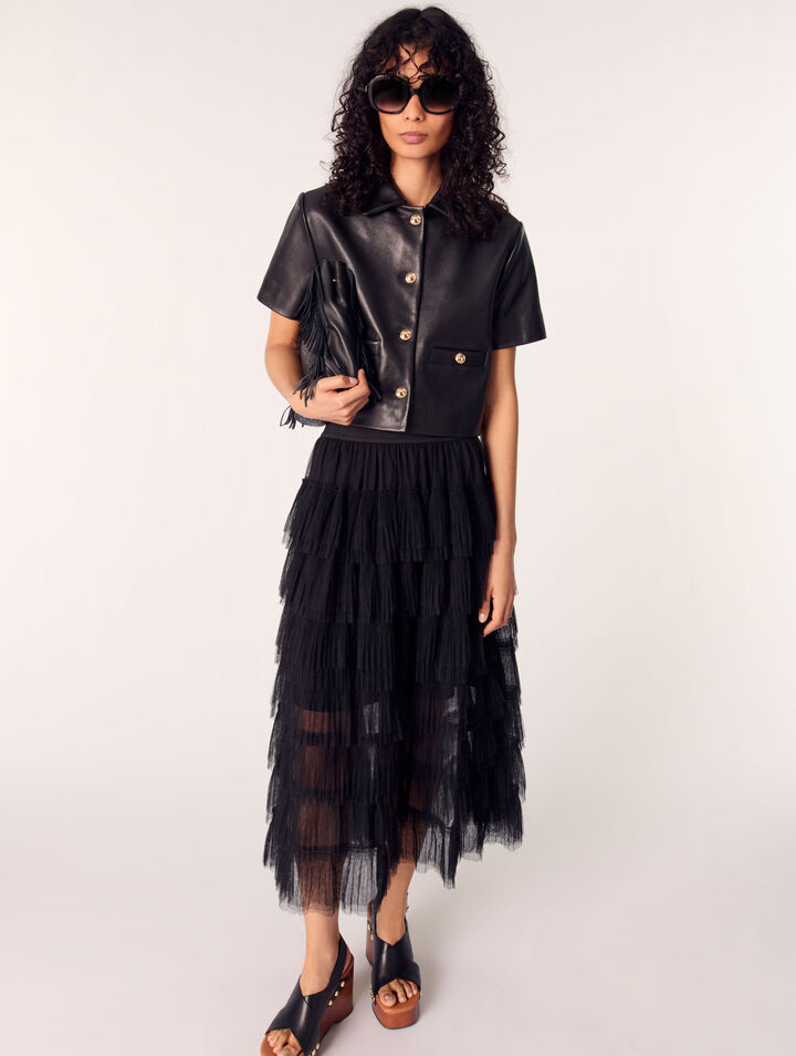 Veste courte en cuir