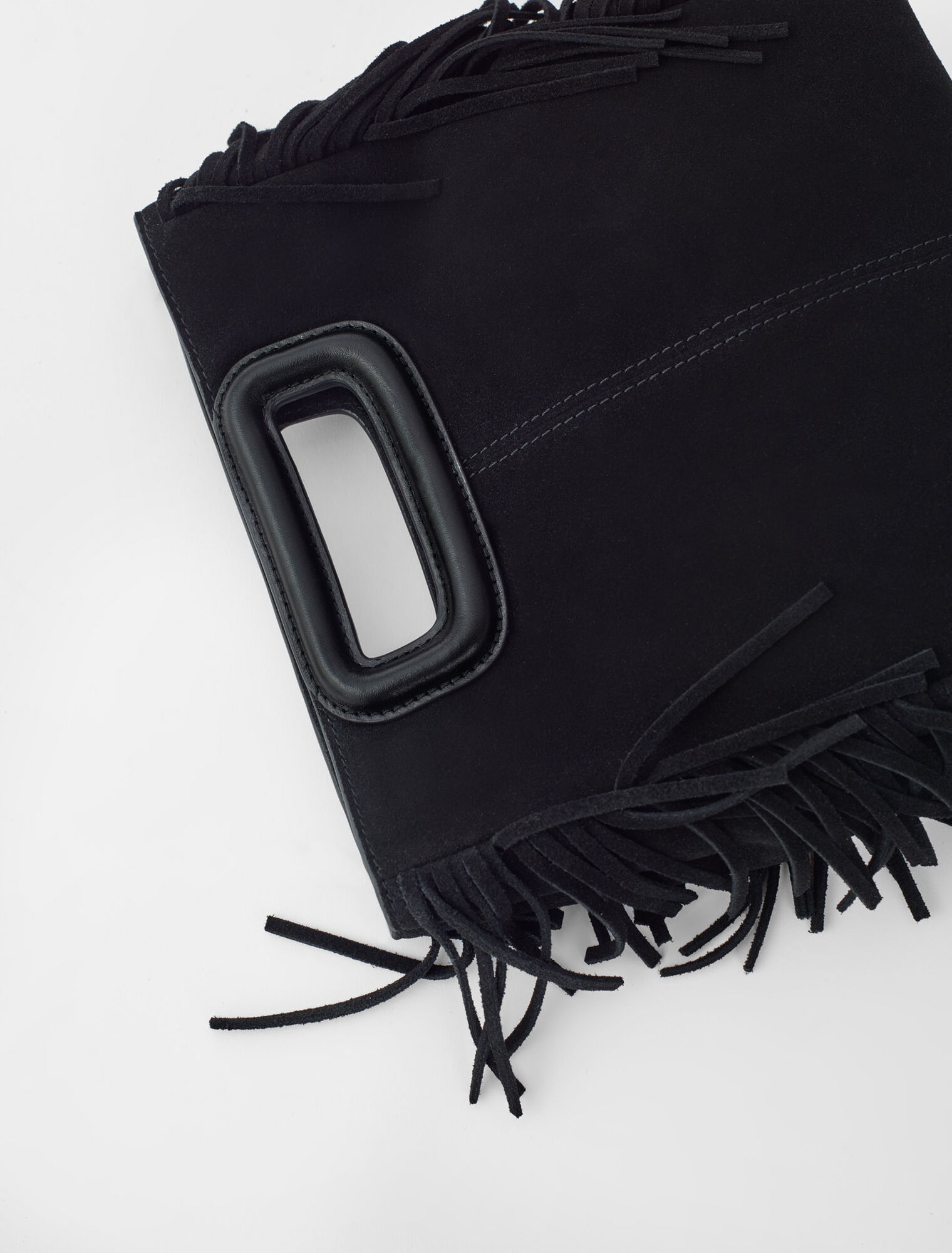 Sac M à franges en suède