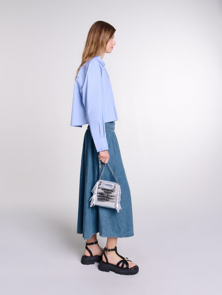 Jupe smockée en jean