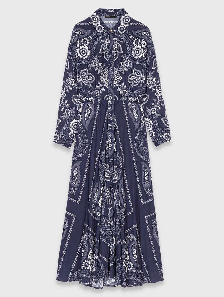 Robe longue fluide imprimée