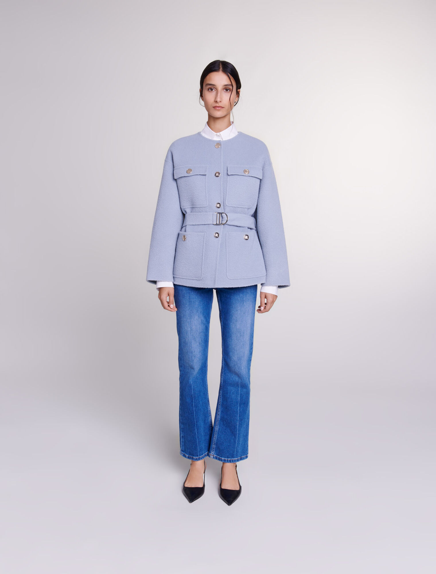 Manteau court ceinturé