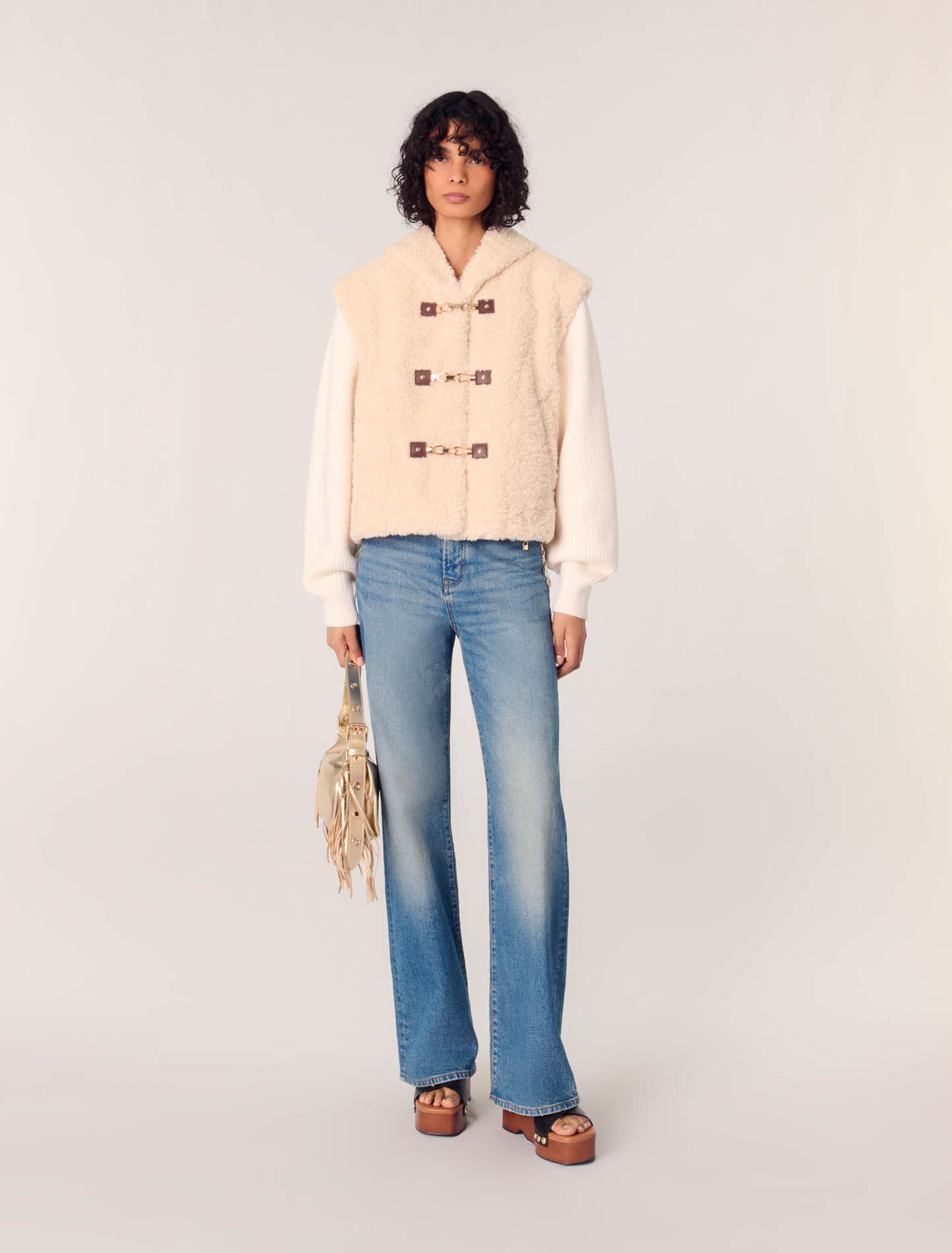 Blouson fausse fourrure bi-matière
