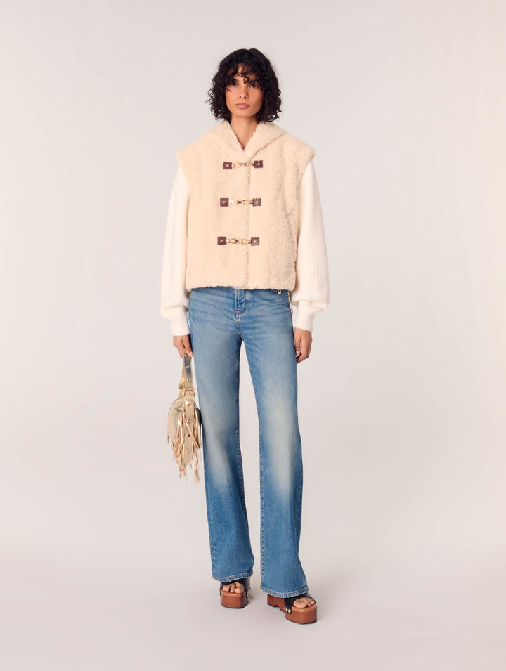 Blouson fausse fourrure bi-matière