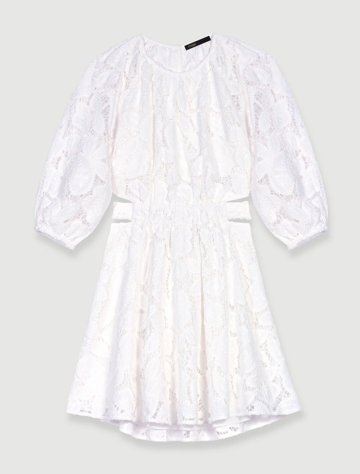 Robe courte en coton brodé