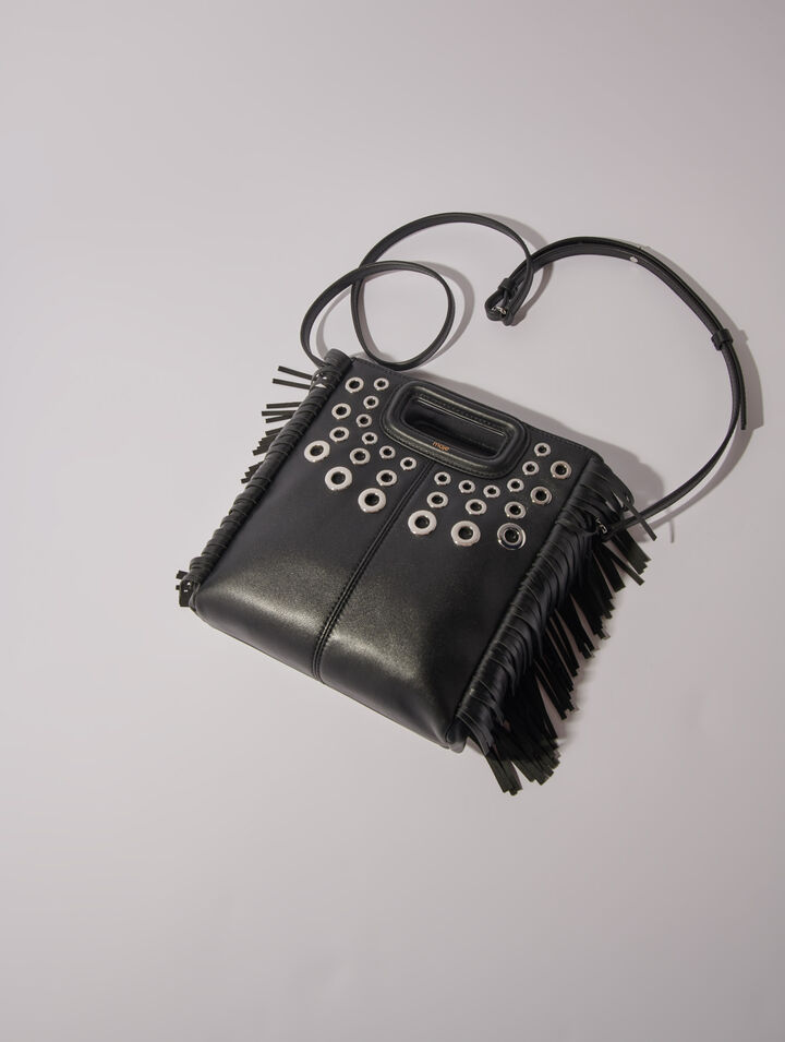 Sac M en cuir à œillets