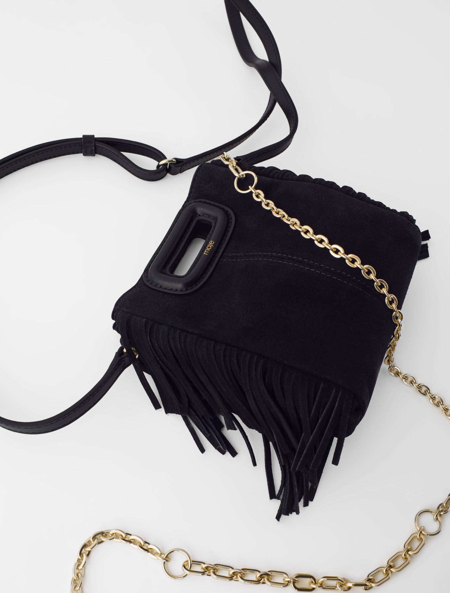 Sac M mini en cuir suède