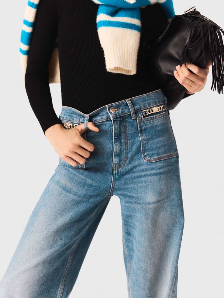 Jean flare avec chaîne