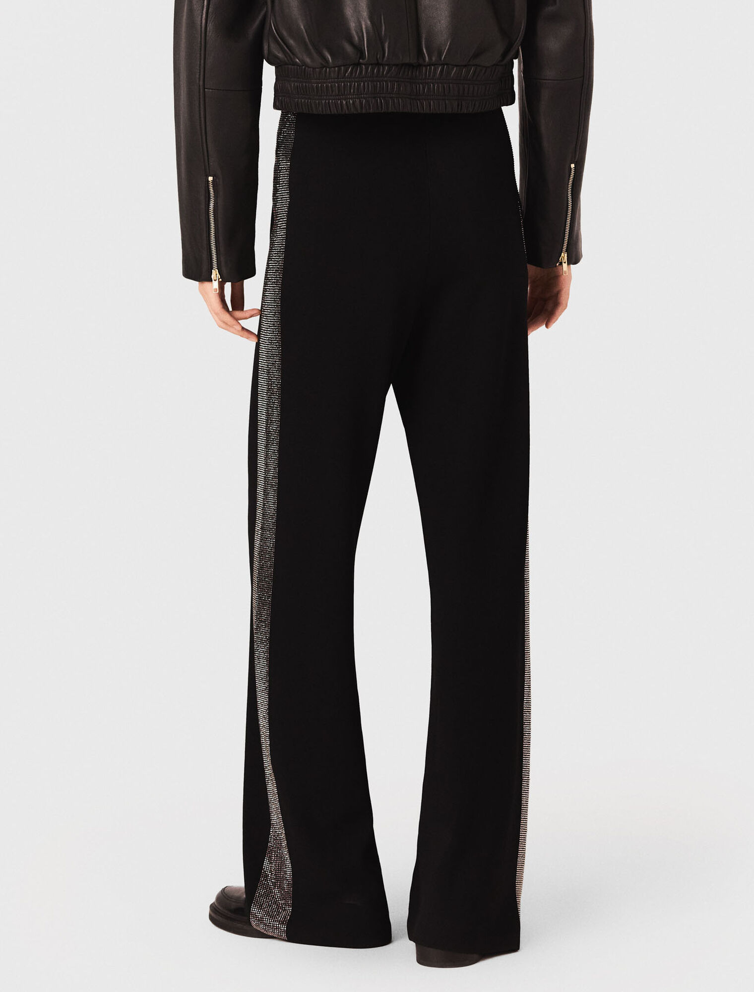 Pantalon avec bande strassée