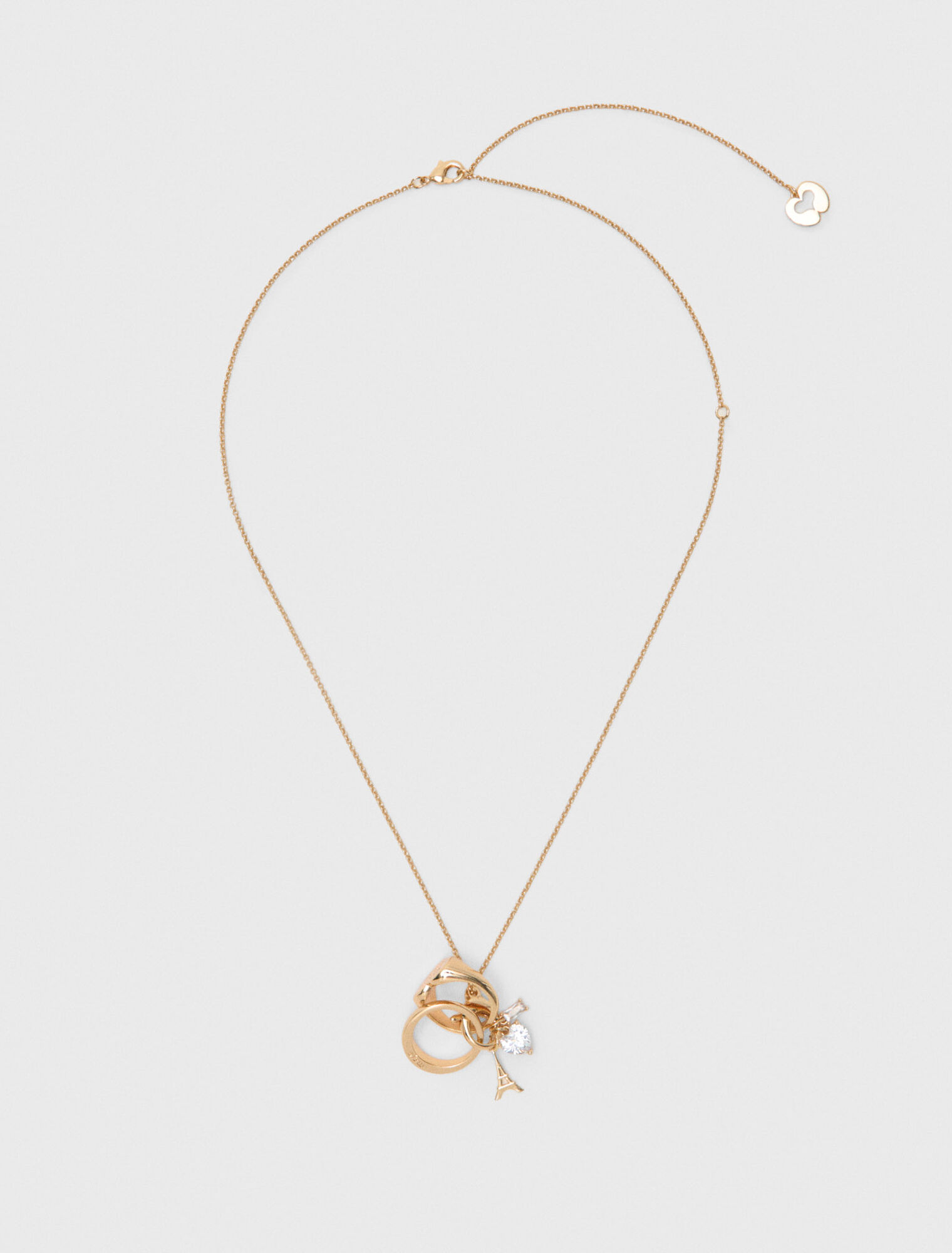 Collier dor&eacute; avec d&eacute;tails bagues