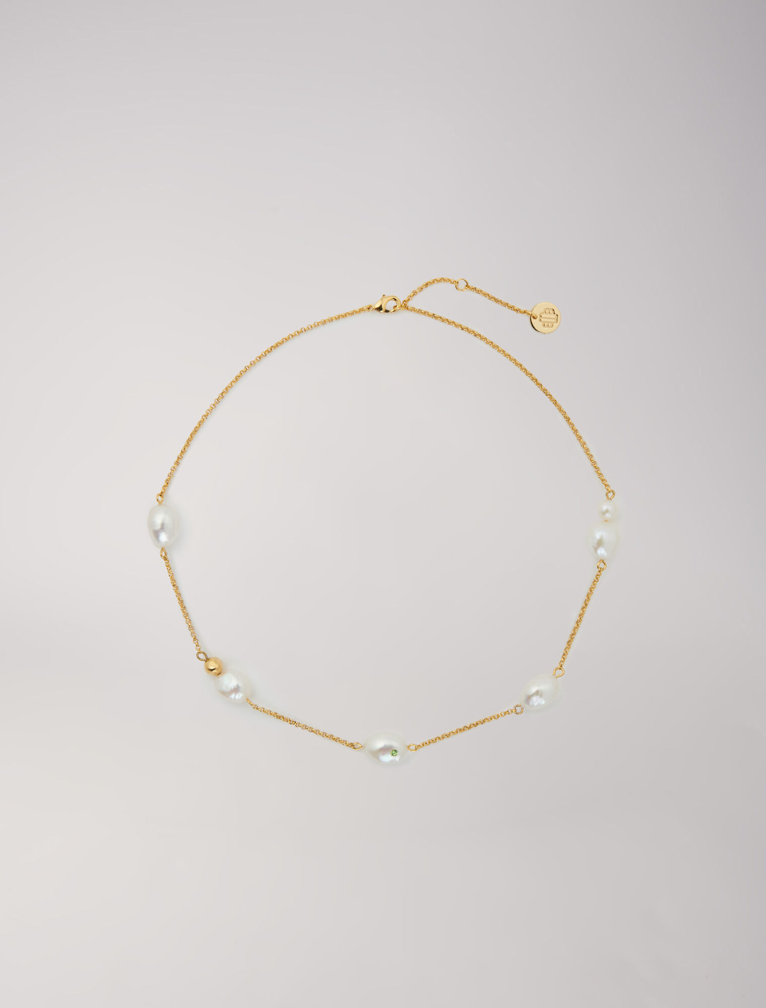 Collier doré chaîne et perles