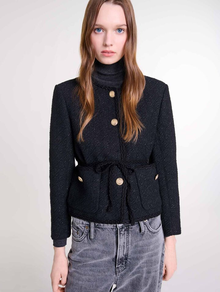 Veste ceinturée en tweed