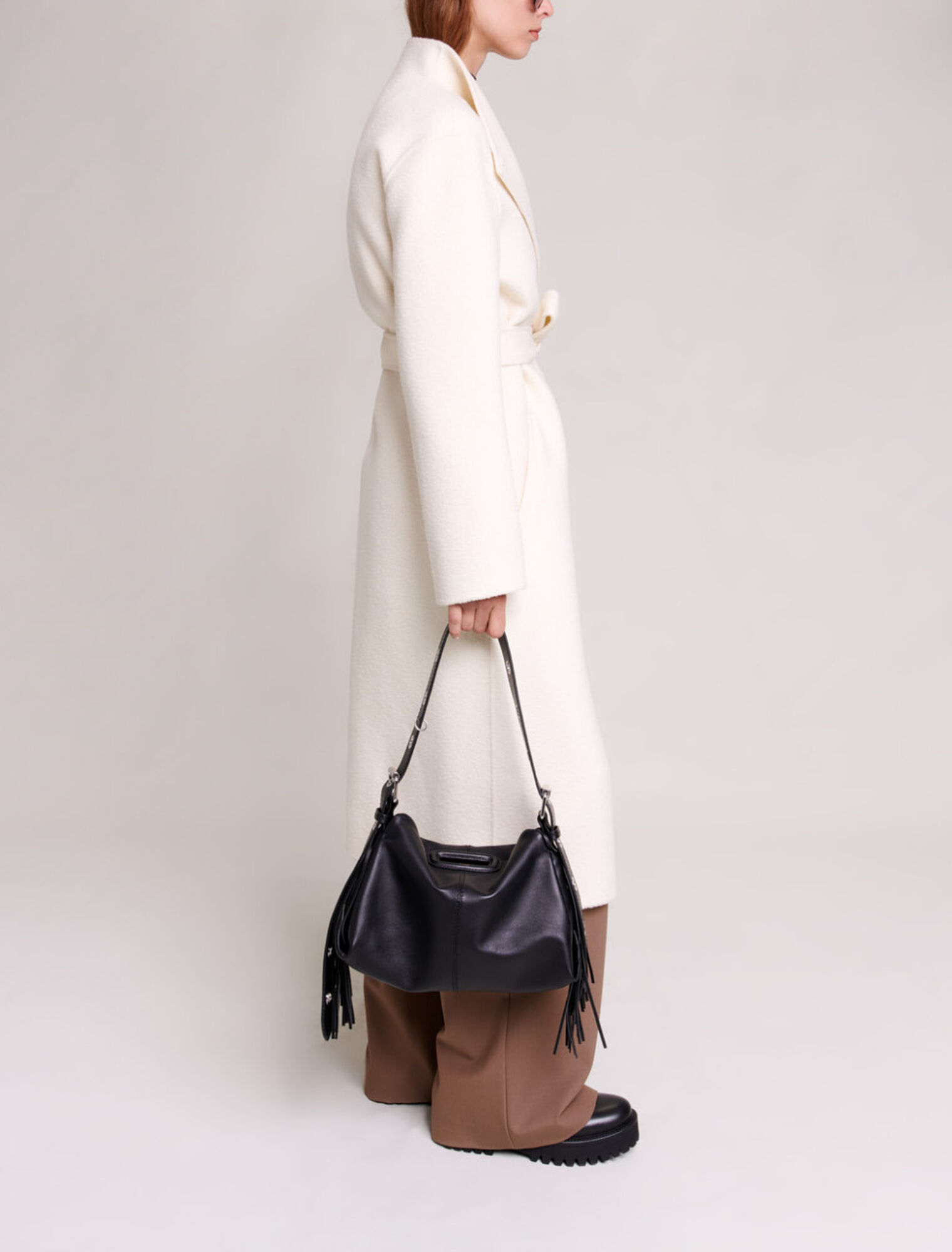 Manteau mi-long à nouer