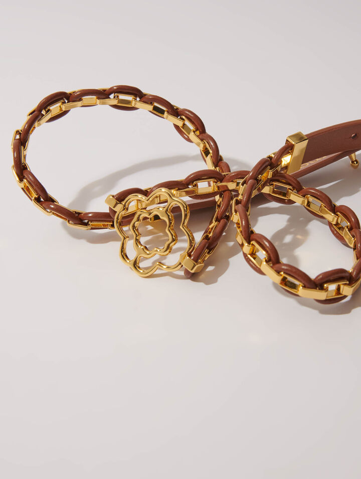 Ceinture en cuir et maillons