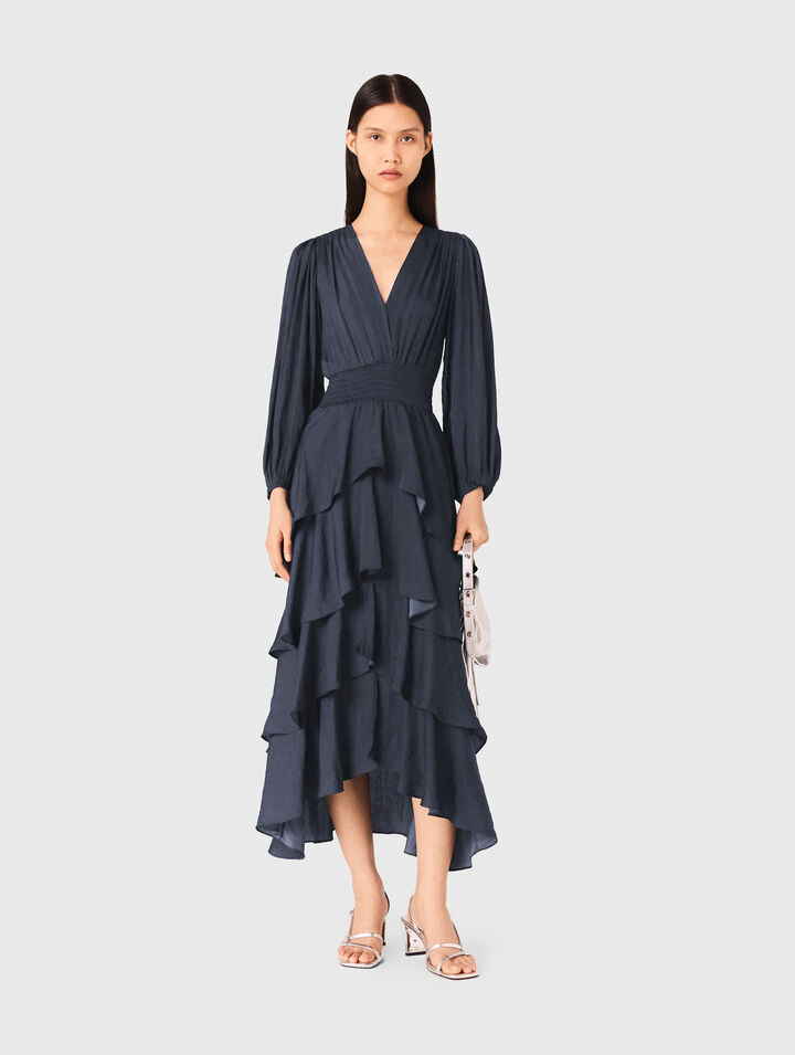 Robe longue à volants