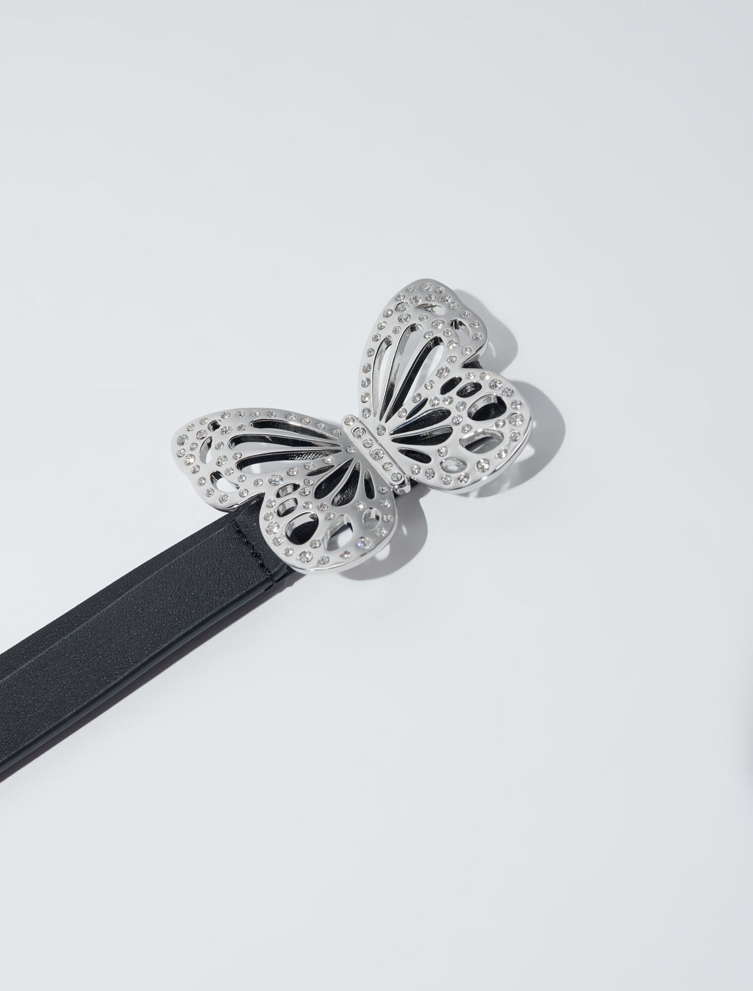 Ceinture fine papillon strassé