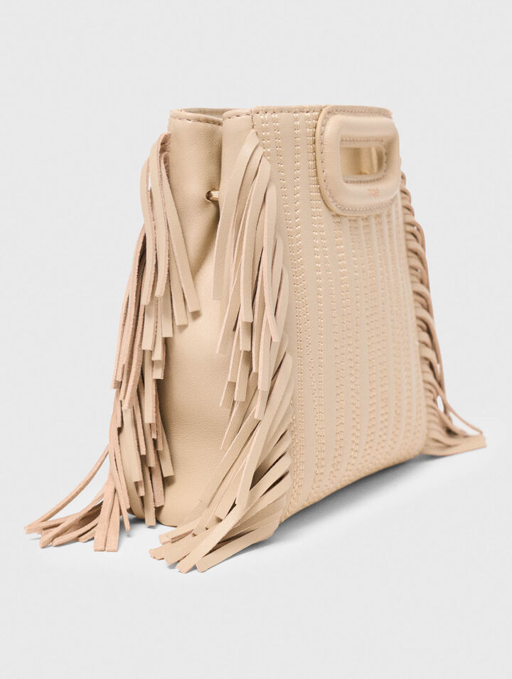Sac M mini en cuir surpiqu&eacute;