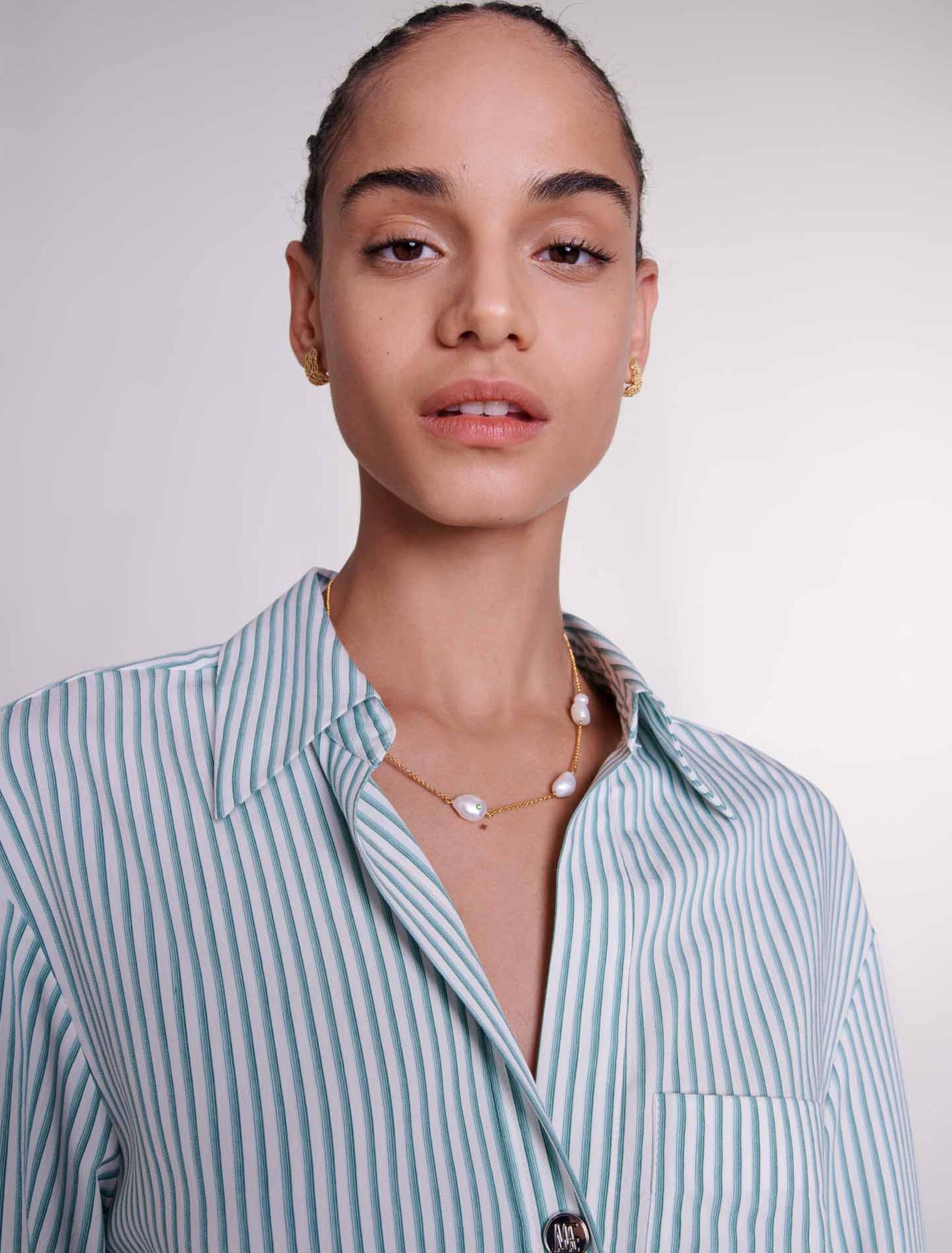 Robe chemise à rayures