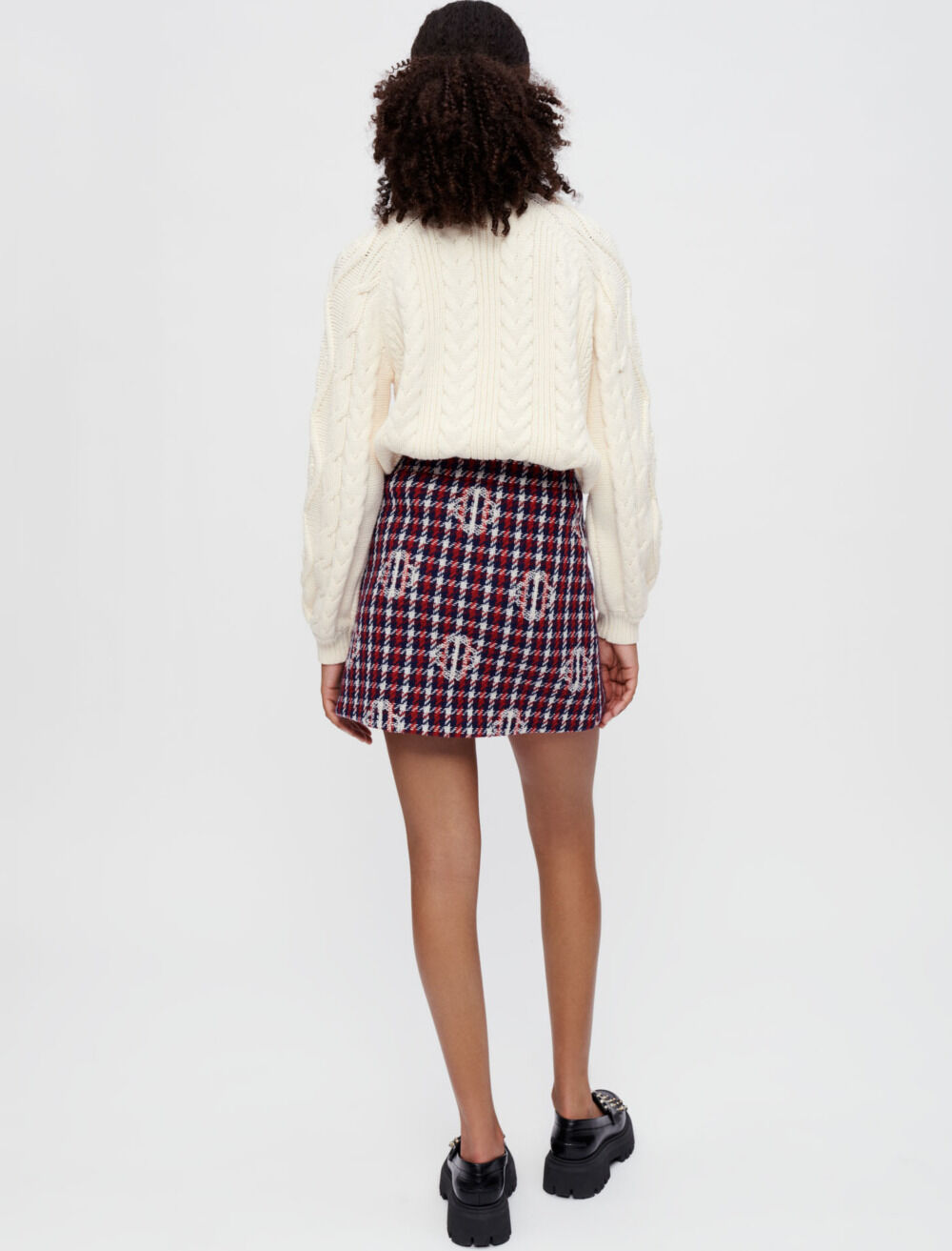 Jupe jacquard Clover a carreaux Offline Skirts Shorts Maje
