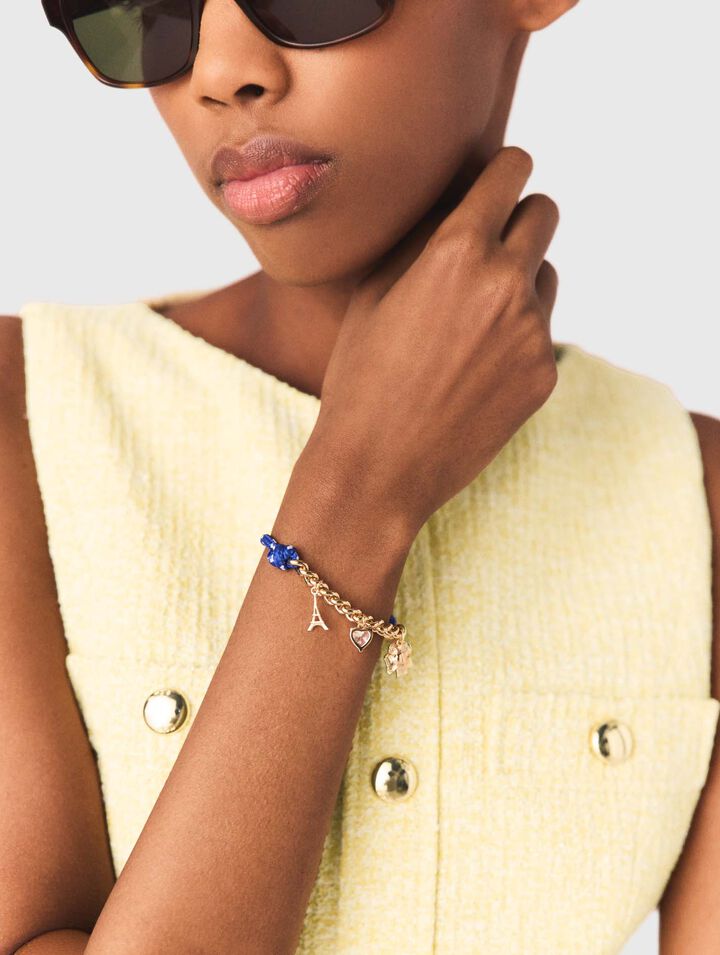 Bracelet chaine &agrave; cordon marin