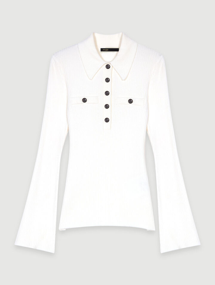 Pull boutonné en maille