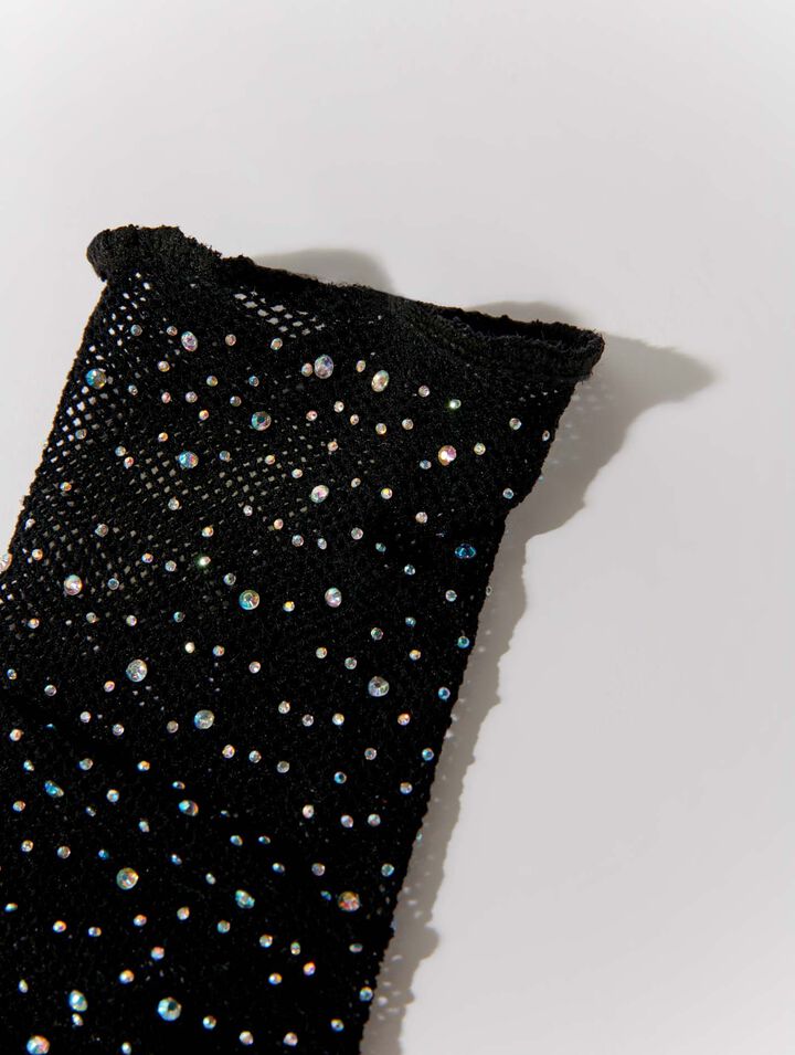 Chaussettes en résille à strass