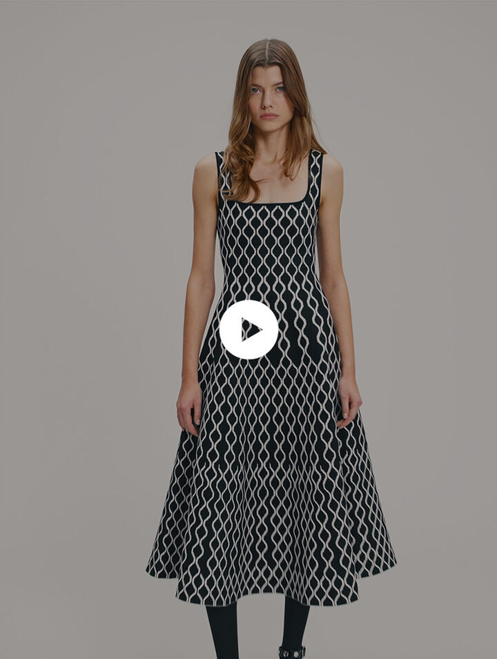 Robe midi en maille jacquard
