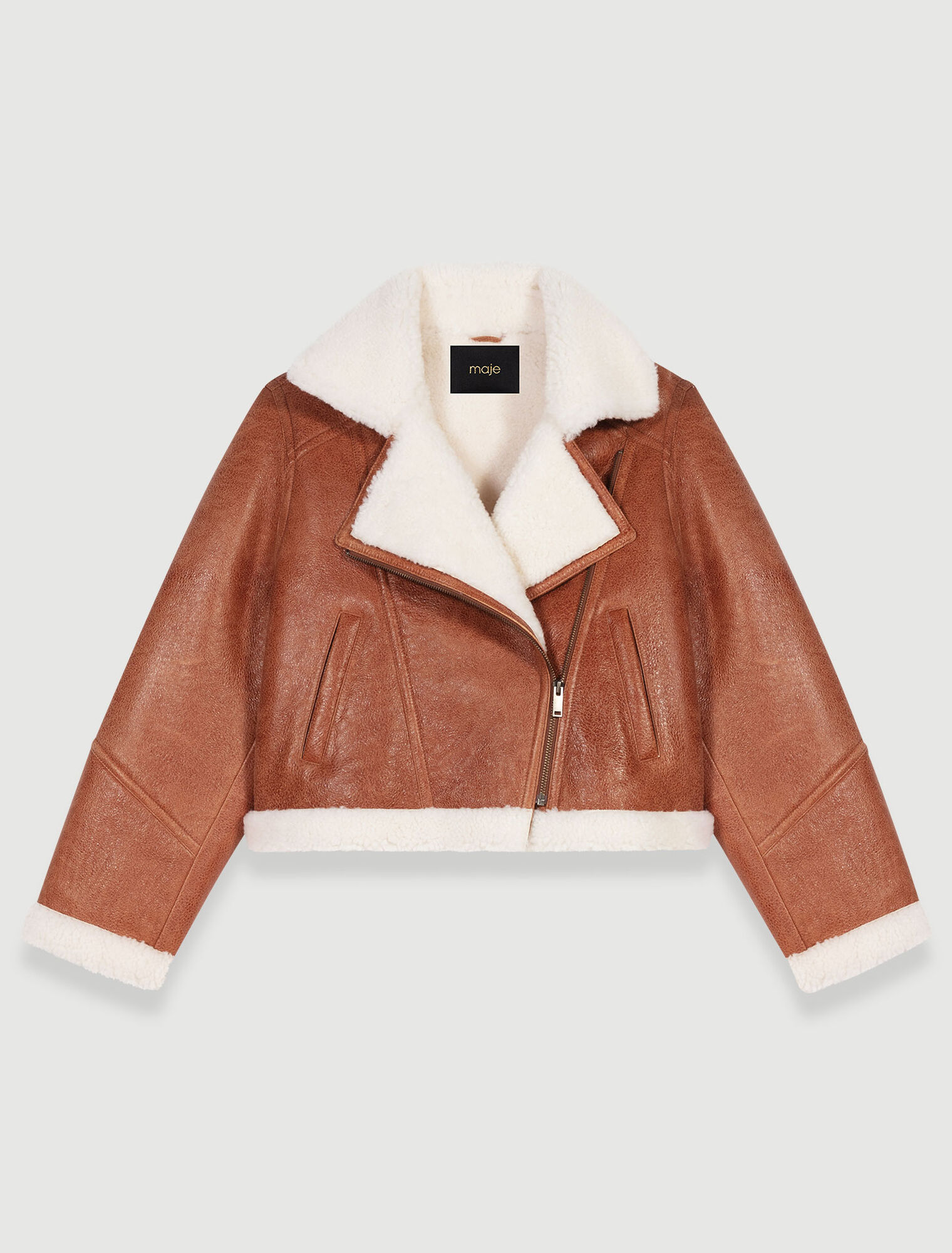 Blouson court en cuir d'agneau