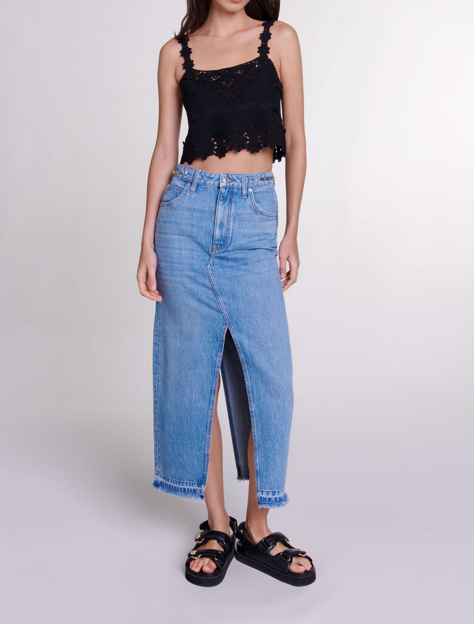 Jupe longue en denim